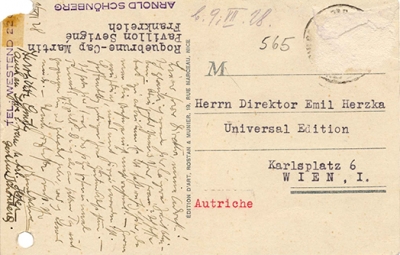 Arnold Schönberg an Emil Hertzka, 1928 | Universal Edition AG, Wien